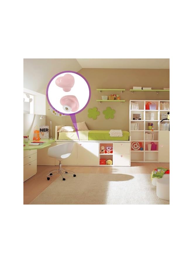 The Bros Heart-Shaped Ceramic Cabinet Knobs, 40mm x 36mm, Pink, Set of 4, Drawer Pulls for Children's Furniture (Light Pink) - Image 3