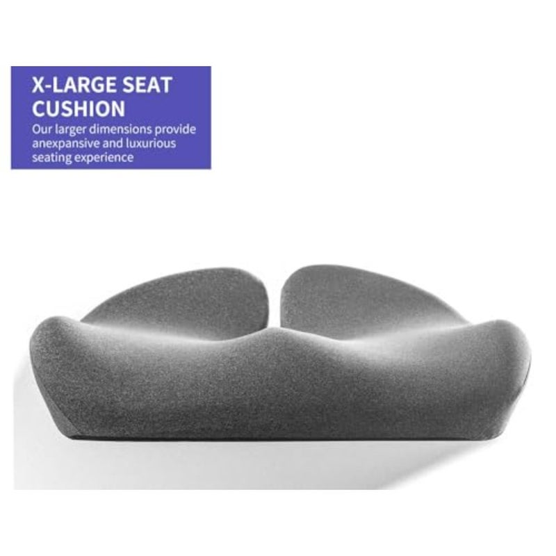 Office chair, kitchen chair, car seat cushion: gel-infused memory foam, black, pressure sore and tailbone pain relief - Image 2