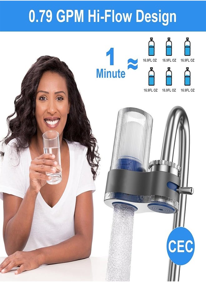 DMG TECH - Faucet Water Filter 400 Gallon Faucet Installed Water Filtration System to Reduce Chlorine Bad Taste Ceramic Filter - Image 1