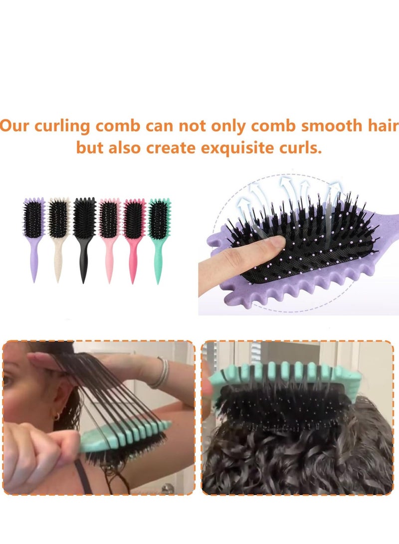 Curl Defining Brush, Curl Brush, Bounce Hair Brush Styling Brush for Detangling, Shaping and Defining Curls for Women Girl's Curls to Reduce Pulling and Curl Separation (Green)