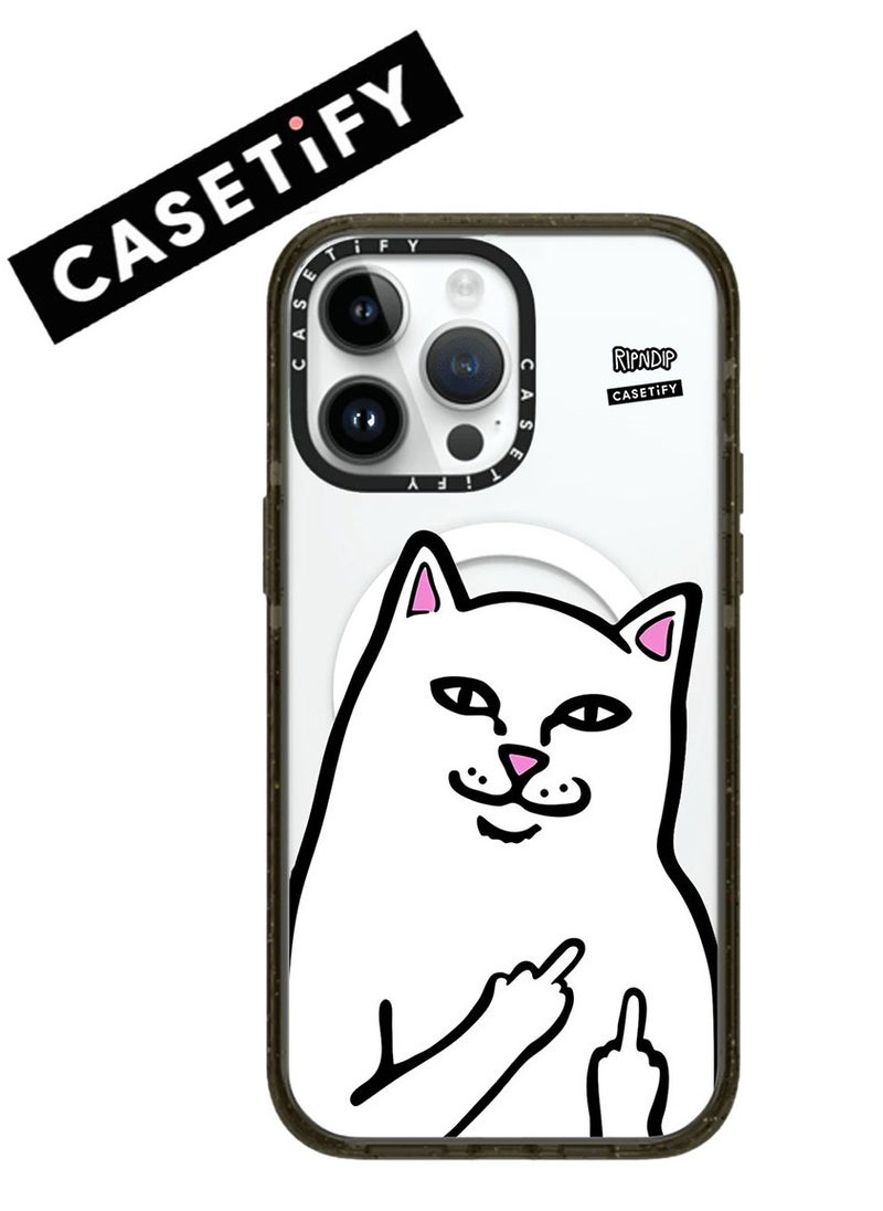Casetify - Apple iPhone 12 Pro Max Case Cat Pattern Magnetic Adsorption Phone Case - Semi transparent - Image 1