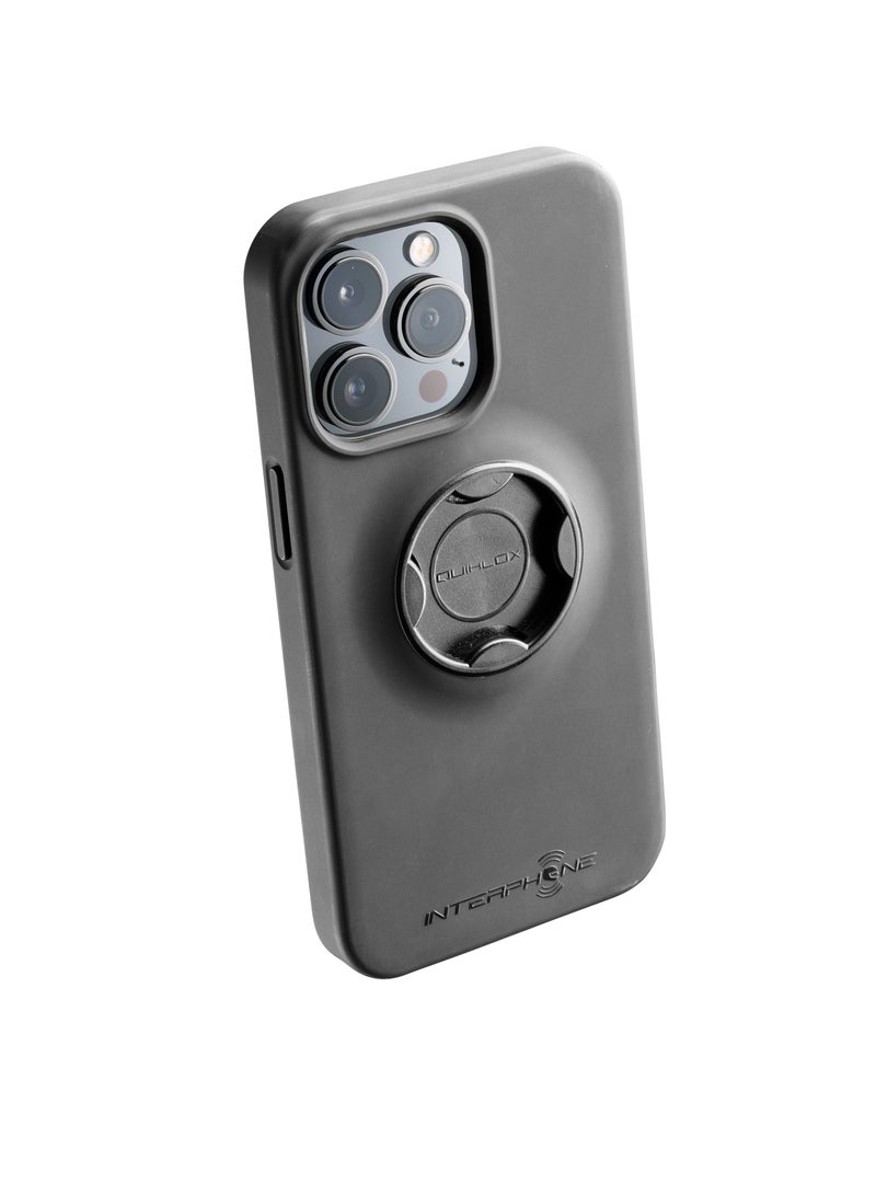 INTERPHONE حافظة إنترفون كويكلوكس سوداء لهاتف آيفون 14 برو - Image 1