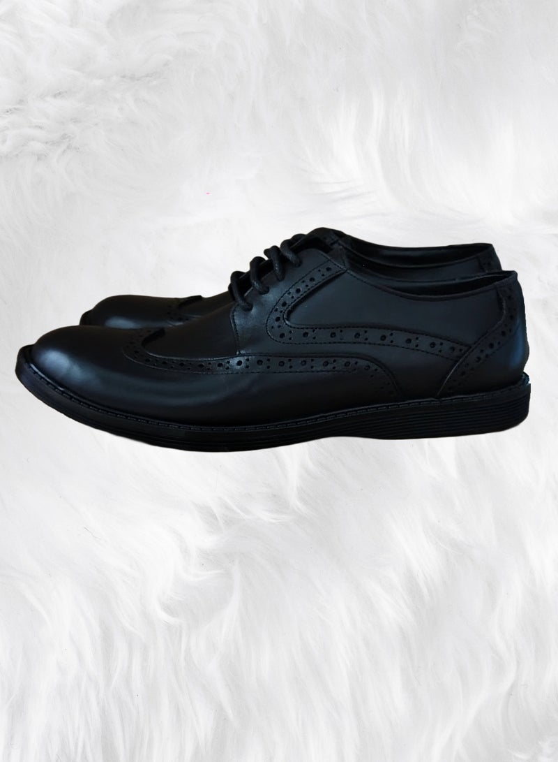 MLR Formal shoes made of genuine natural leather with a light sole and medical lining - black color - Image 2