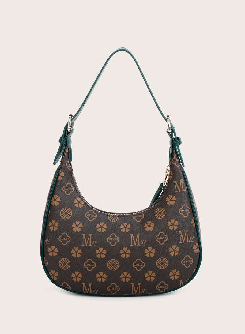 Vanessa حقيبة يد حقيبة كتف نمط ريترو تصميم أزياء النساء متعدد الاستخدامات أنيقة شكل هلال - Image 1