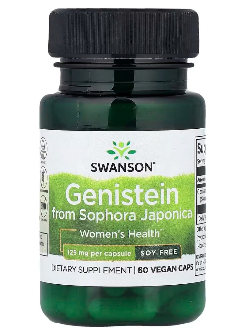 SWANSON Genistein from Sophora Japonica, Soy Free, 125 mg, 60 Veggie Capsules - Image 1