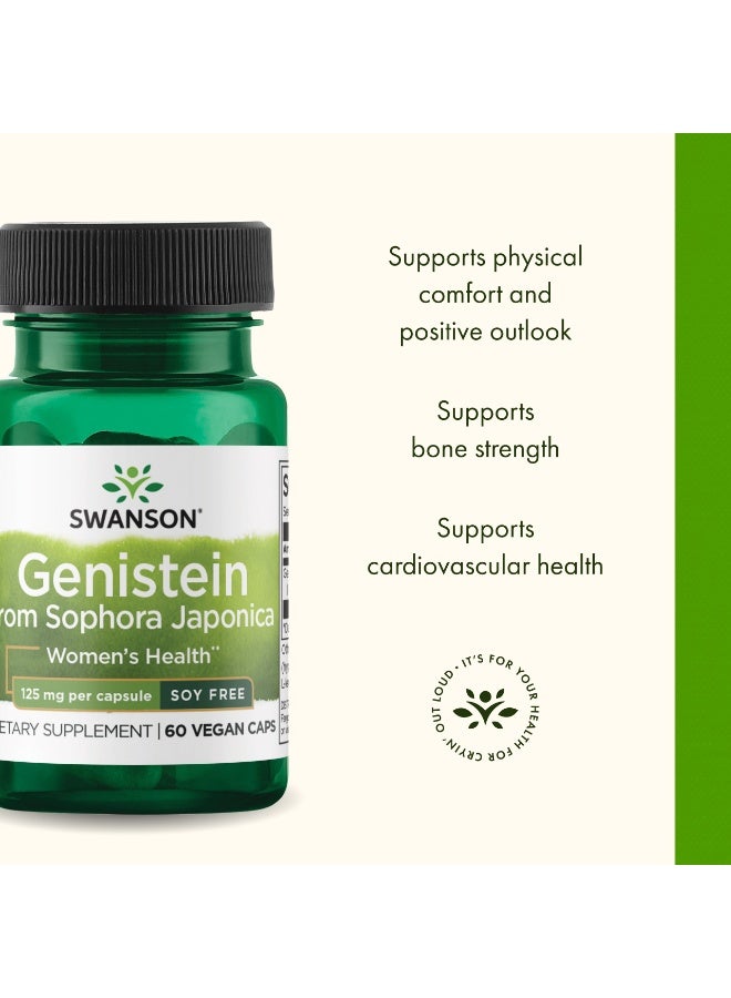 SWANSON Genistein from Sophora Japonica, Soy Free, 125 mg, 60 Veggie Capsules - Image 3