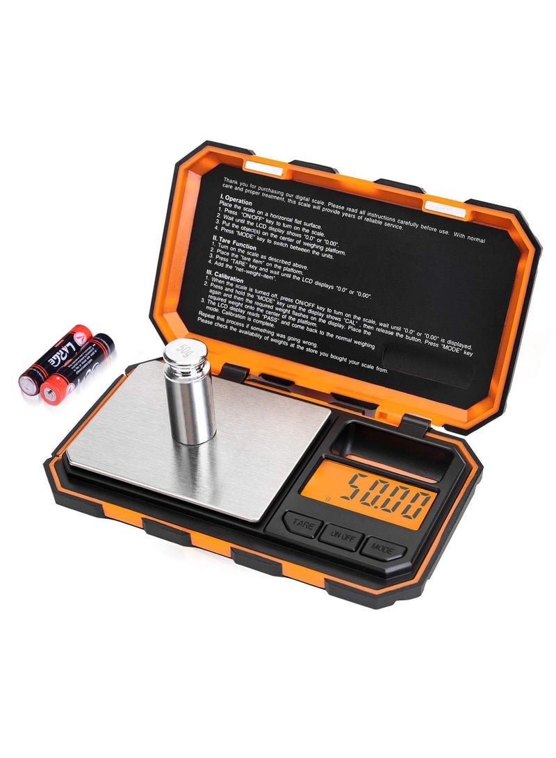 SYOSI ميزان جيب رقمي، ميزان مجوهرات عالي الدقة 200 جرام × 0.01 جرام، ميزان طعام صغير محمول لتحويل 6 وحدات مع شاشة LCD، مقياس أونصات/حبوب متعدد الوظائف للسفر والمطبخ والمنزل - Image 1