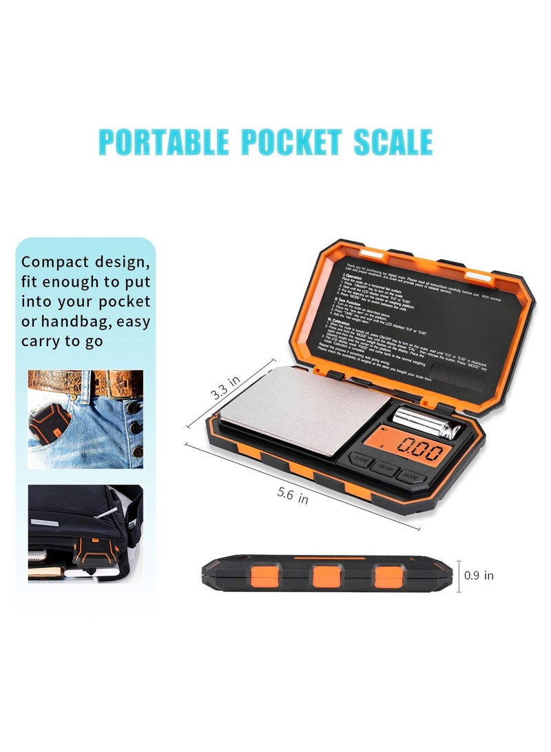 SYOSI ميزان جيب رقمي، ميزان مجوهرات عالي الدقة 200 جرام × 0.01 جرام، ميزان طعام صغير محمول لتحويل 6 وحدات مع شاشة LCD، مقياس أونصات/حبوب متعدد الوظائف للسفر والمطبخ والمنزل - Image 4