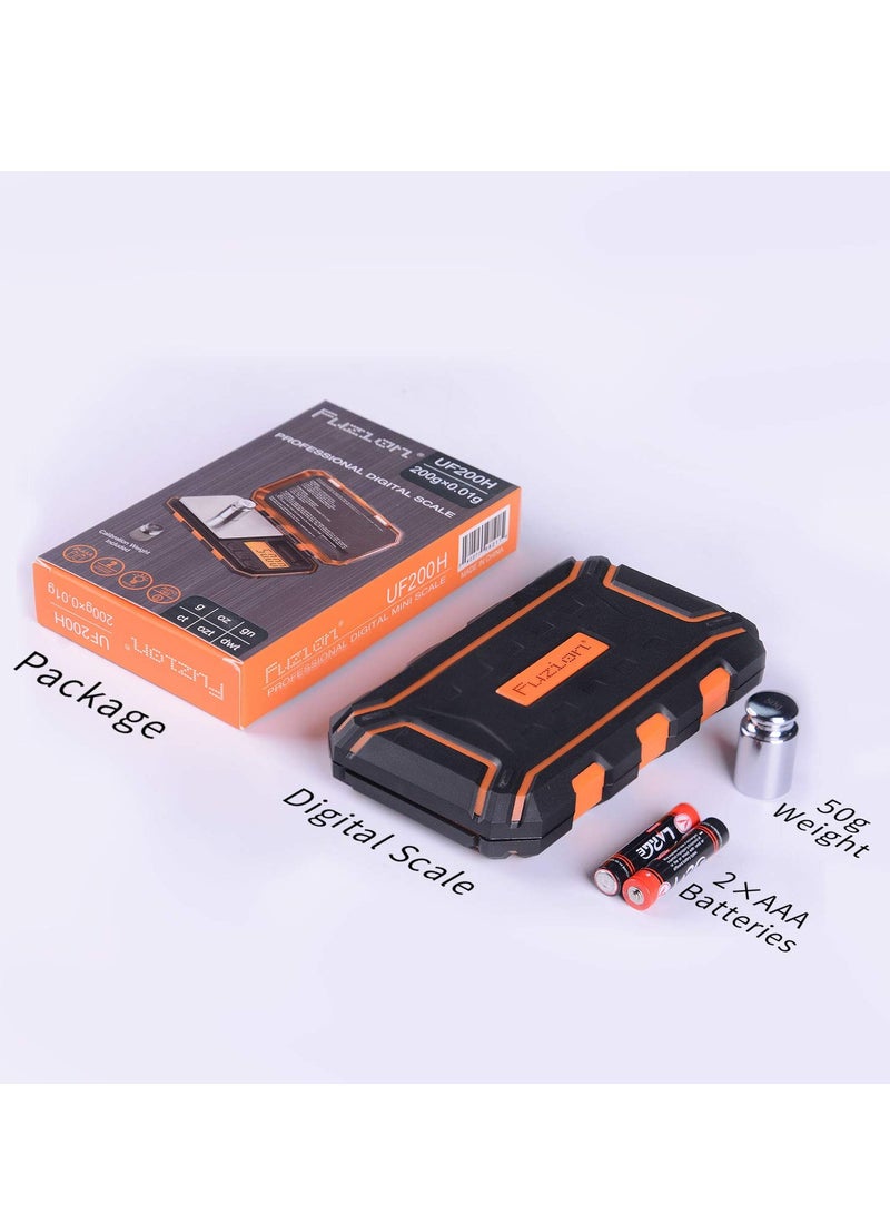 SYOSI ميزان جيب رقمي، ميزان مجوهرات عالي الدقة 200 جرام × 0.01 جرام، ميزان طعام صغير محمول لتحويل 6 وحدات مع شاشة LCD، مقياس أونصات/حبوب متعدد الوظائف للسفر والمطبخ والمنزل - Image 5