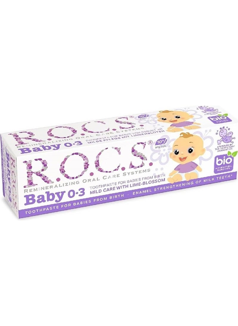 Rocs - Baby 0-3 Years Old Linden Extract Swallowable Toothpaste 35 ml - Image 1