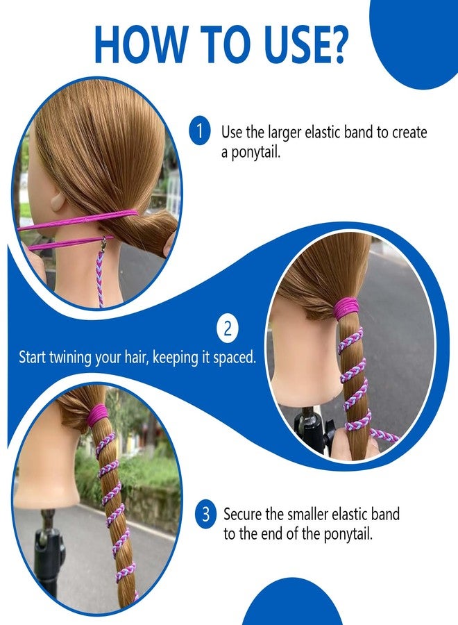 Kunal 5Pcs Rip Hair Tie Colorful Elastic Soft Beach Hair Wrap Strings for Women & Girls,Tangle Free Ponytail Wrap Around Hairs Tie Ideal for Surfing, Running, Exercising(25 In) - Image 3