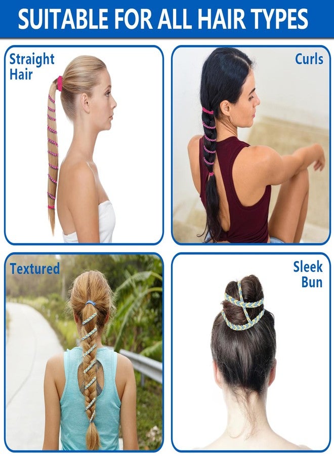 Kunal 5Pcs Rip Hair Tie Colorful Elastic Soft Beach Hair Wrap Strings for Women & Girls,Tangle Free Ponytail Wrap Around Hairs Tie Ideal for Surfing, Running, Exercising(25 In) - Image 5