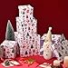 PAPER FAIR 5PCS Christmas Nesting Gift Boxes with Lid Xmas Nested Box Set 5 Sizes Square Stackable White Ballerina Nutcracker Paper Box Tower Dcor for Holiday Thanksgiving New Year Packaging - Image 4