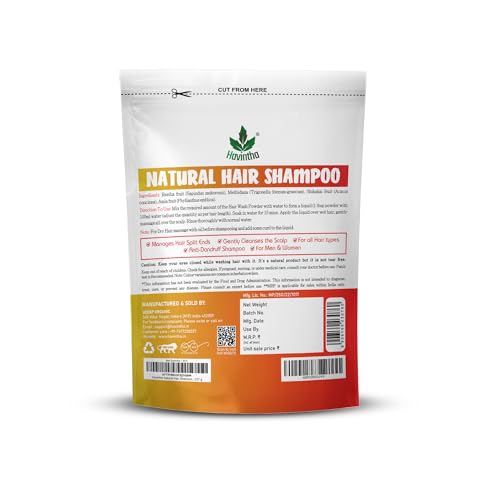 Havintha Natural Hair Shampoo With Herbal Amla Reetha Shikakai And Methi Dana Powder For Men & Women, Totally Organic | Paraben And Sulphate Free Shampoo - 227gm (Pack of 1) - Image 3