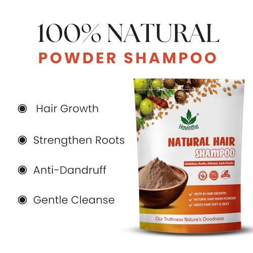 Havintha Natural Hair Shampoo With Herbal Amla Reetha Shikakai And Methi Dana Powder For Men & Women, Totally Organic | Paraben And Sulphate Free Shampoo - 227gm (Pack of 1) - Image 5