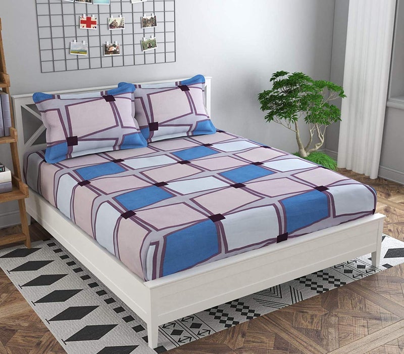 TIB 130 GSM Cotton Feel Polycotton Quilt Cover Blanket Cover Razai Duvet Cover for Double Size Duvets with Zip 90x 100 Chips Multi - Image 1