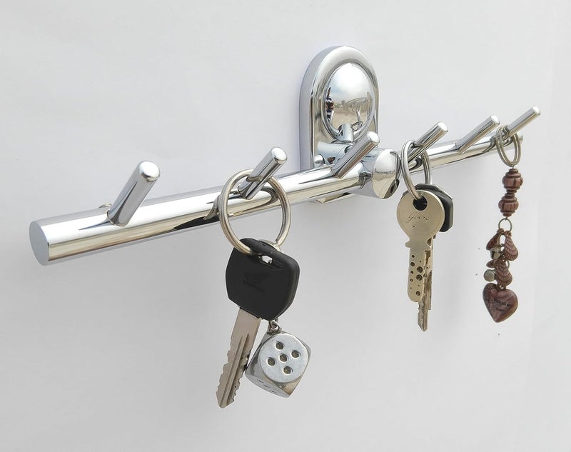 Amity Cute Stainless Steel 6Pin Coat HookRobe HookCloth Hooks Wall Mounted for Hanging Keys Clothes Towel 304 Grade Steel with Chrome Finish Set of 2 - Image 3