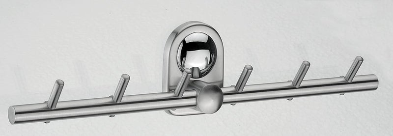 Amity Cute Stainless Steel 6Pin Coat HookRobe HookCloth Hooks Wall Mounted for Hanging Keys Clothes Towel 304 Grade Steel with Chrome Finish Set of 2 - Image 2