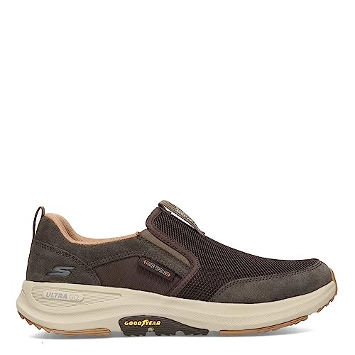 SKECHERS أحذية سكيشرز جو ووك الخارجية - أحذية رياضية سهلة الارتداء للمشي في المسارات مع وسادة هوائية من فوم الذاكرة باللون البني - Image 4