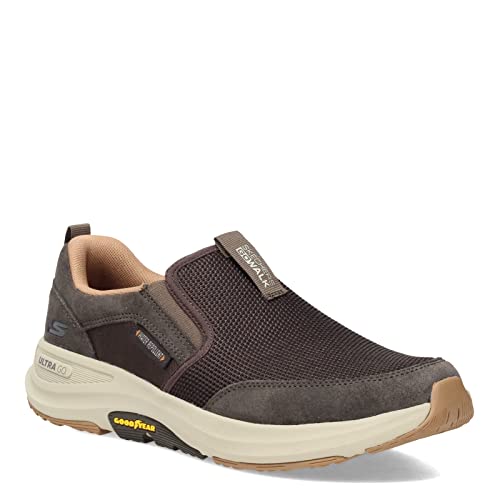 SKECHERS أحذية سكيشرز جو ووك الخارجية - أحذية رياضية سهلة الارتداء للمشي في المسارات مع وسادة هوائية من فوم الذاكرة باللون البني - Image 3