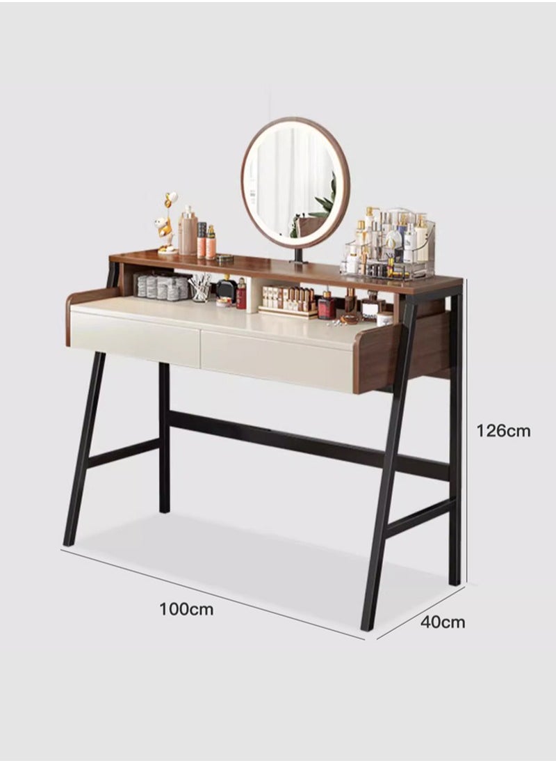Sharpdo Modern Bedroom Minimalist Style Dressing Table with LED Mirror and Drawer Ins style Makeup Table 100*40*126cm  - Image 3