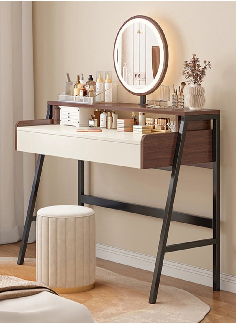 Sharpdo Modern Bedroom Minimalist Style Dressing Table with LED Mirror and Drawer Ins style Makeup Table 100*40*126cm  - Image 1