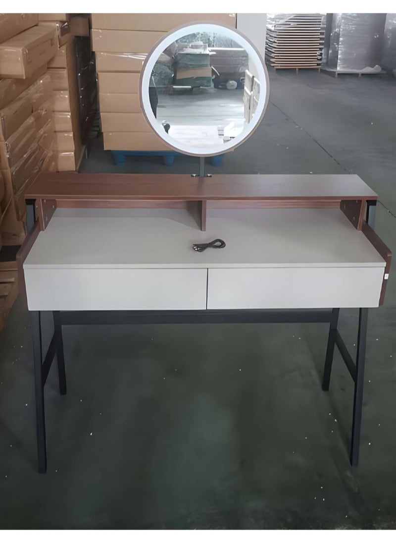 Sharpdo Modern Bedroom Minimalist Style Dressing Table with LED Mirror and Drawer Ins style Makeup Table 100*40*126cm  - Image 2