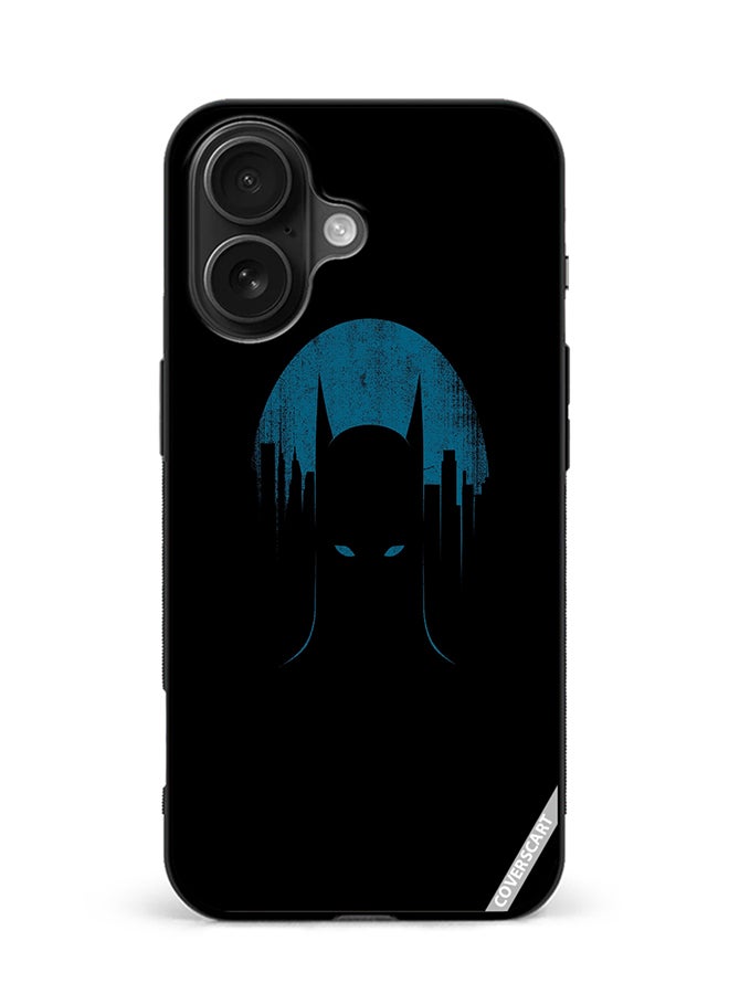 غطاء حماية لهاتف آبل آيفون 16 بلس بتصميم باتمان الأسود