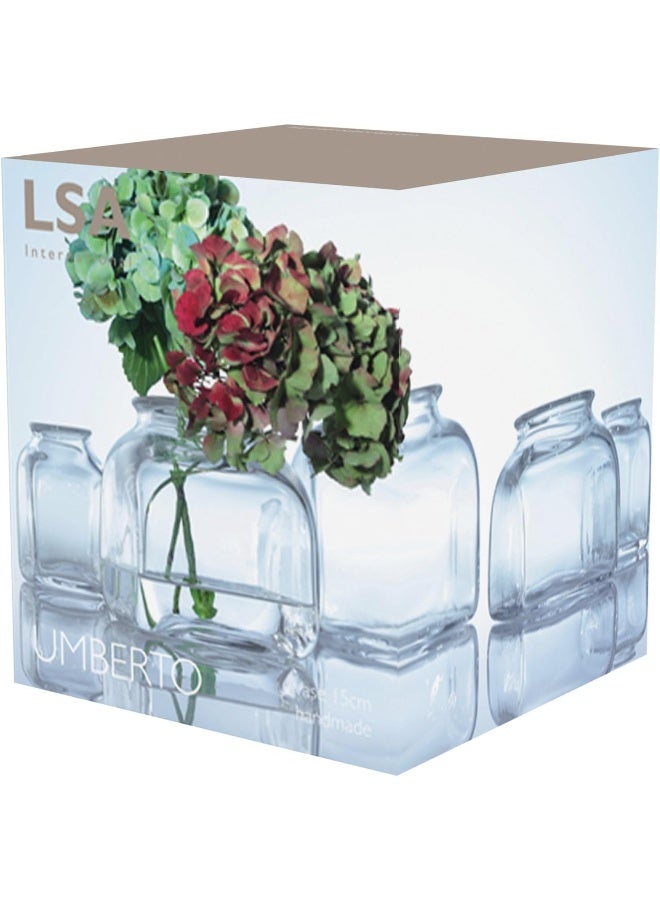 LSA Umberto Glass Vase 15cm Clear Modern Flower Vase (Poland) - Image 5