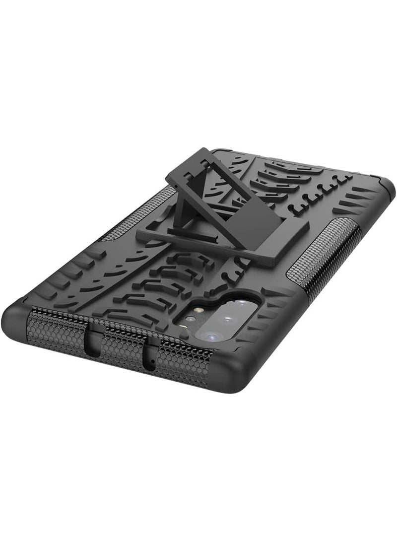 Case Cover Shock resistant  Kickstand TPU + PC Compatible with  Samsung Galaxy Note 10 Plus (Black) - Image 3