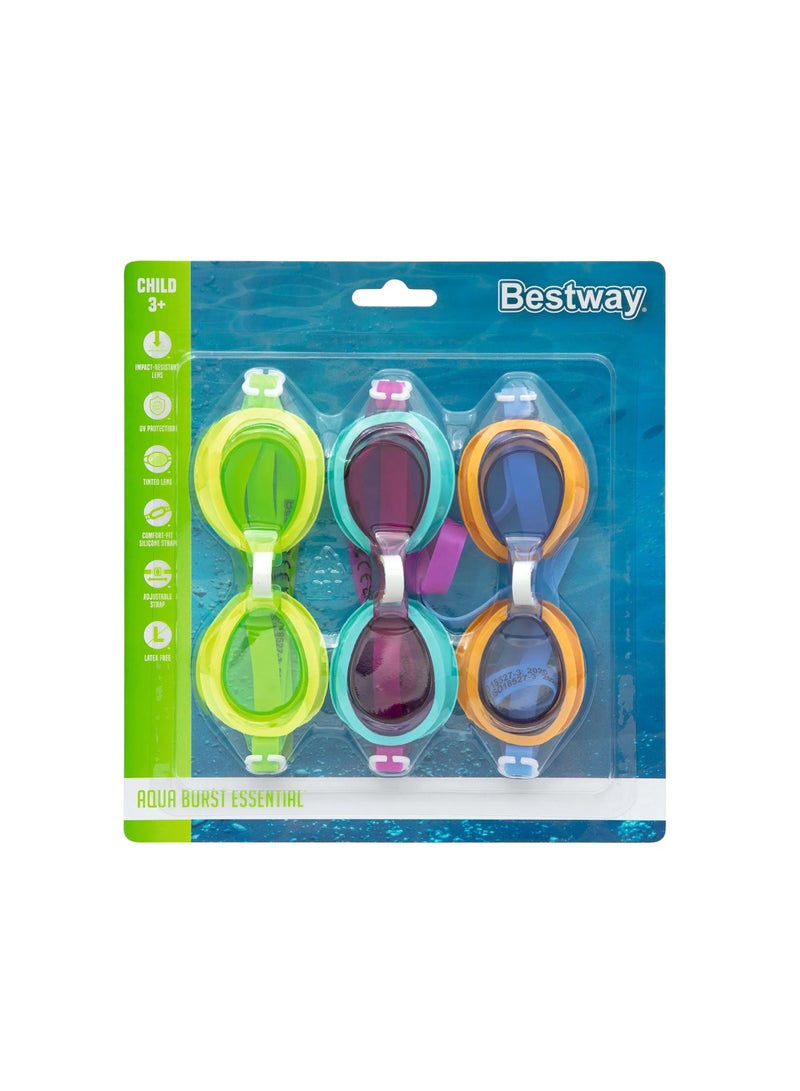 بست واي مجموعة نضارات سباحة ملونة للاطفال