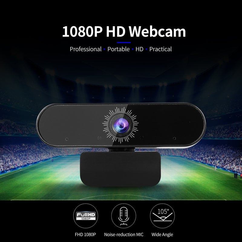 1080P 2MP High-Definition Wide-angle Webcam Video Conference 30fps Web Cam USB Plug & Play Noise-reduction Microphone HD Laptop Computer Camera for Laptop Desktop TV Box - Image 2