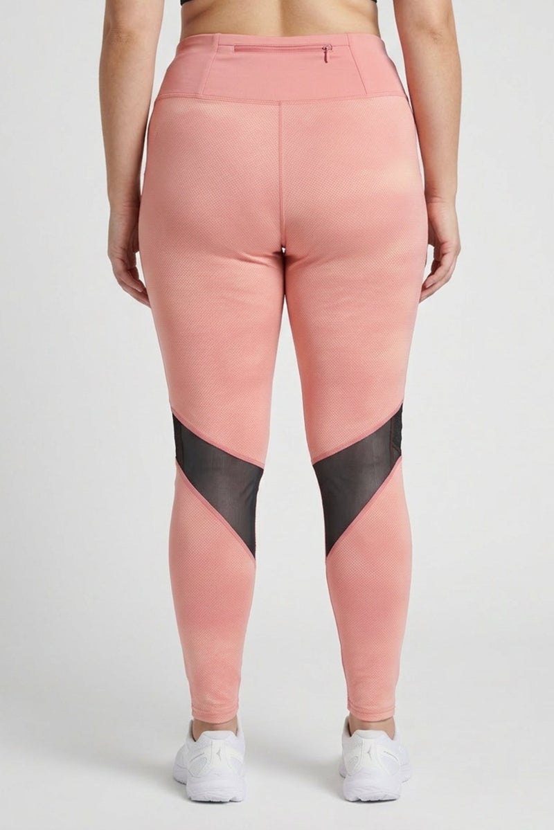 Mizuno Women Tight Fit Training Leggings, Blush - Image 4