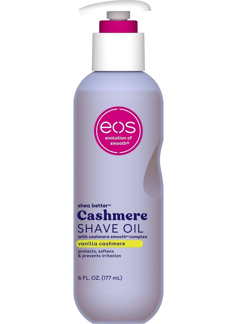 eos Cashmere Shave Oil, Vanilla Cashmere, Soothing Moisturizing, Prevents Irritation and Razor Burn, Bikini Area-Approved, Body Care, 6 fl oz - Image 1