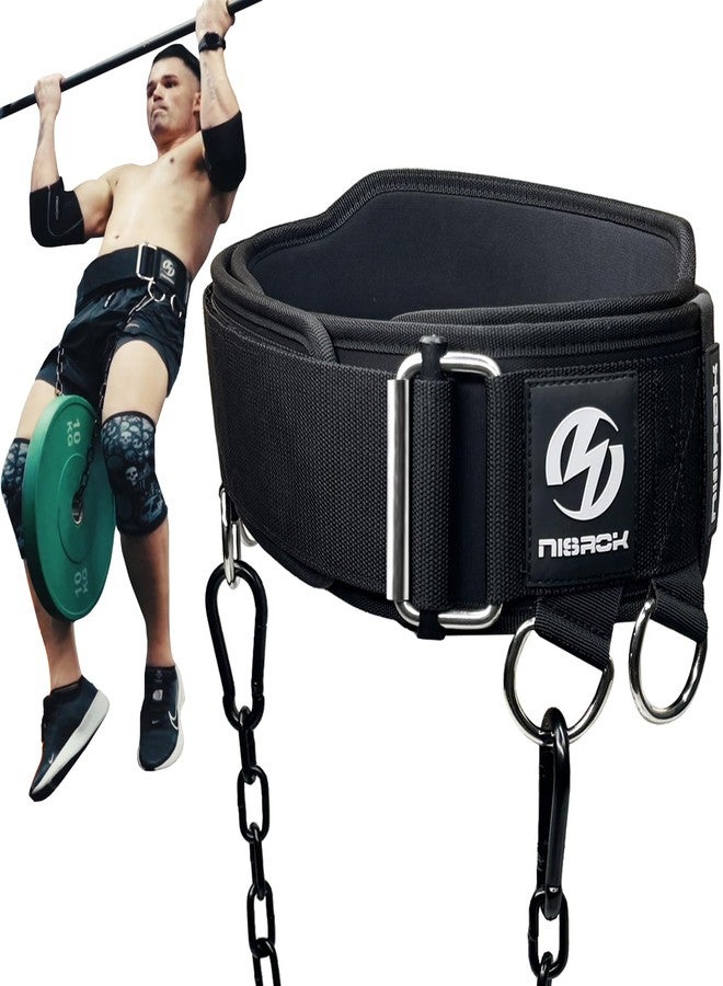 Nisrok 2-in-1 Weightlifting Belt & Dip Belt with 41 IN Steel Chain, Double-Layer Design, Powerlifting Gym Belt for Pull Up, Squat, Deadlifts & Added Weight Training, Unisex for Men & Women(Large) - Image 1
