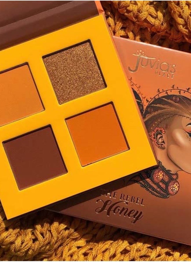 Juvia's Place - Rebel Quad Honey Eyeshadow Palette - Professional Eye Makeup, Pigmented Eyeshadow Palette, Makeup Palette for Eye Color & Shine, Pressed Eyeshadow Cosmetics, Shades of 4, 1.0 Count - Image 1