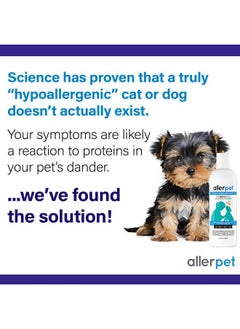 Allerpet Allerpet Dog Dander Remover w/Free Pair of Grooming Gloves - Best Pet Dander Remover for Allergens - for Canine Dry Skin Treatment - Good for Fur & Skin - (12oz)  - Image 2