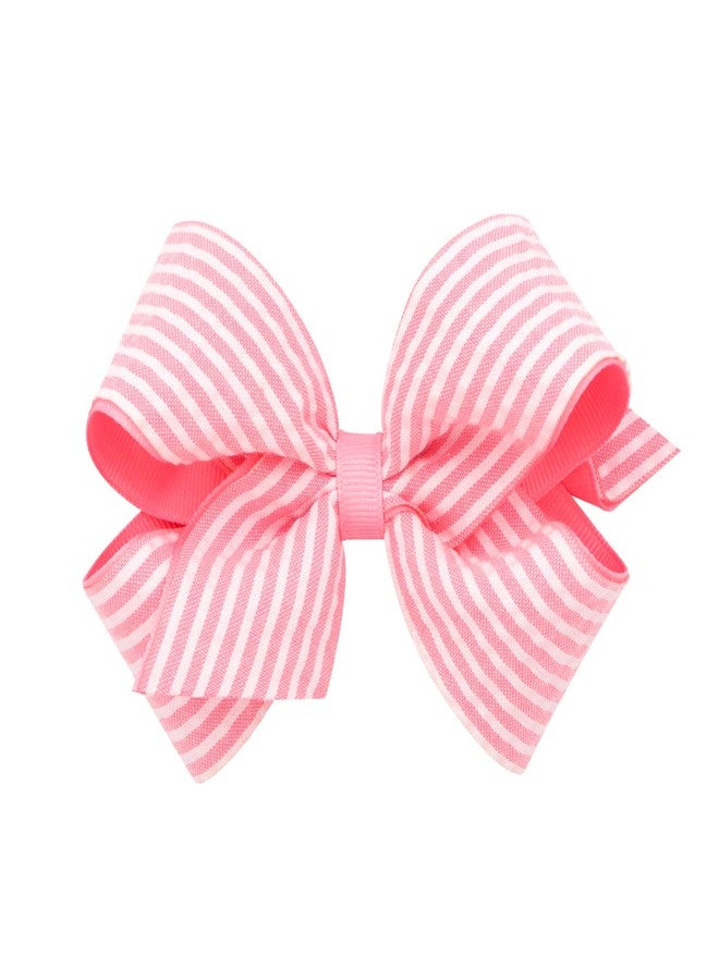 Wee Ones Medium Girl's & Baby Girl's Seersucker Bow - Pink - Image 1