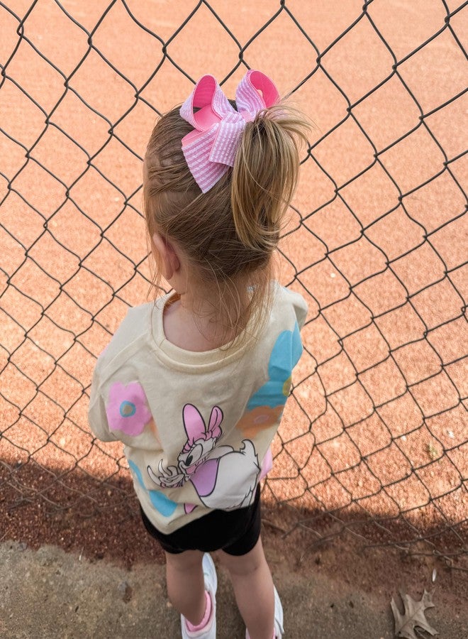 Wee Ones Medium Girl's & Baby Girl's Seersucker Bow - Pink - Image 3