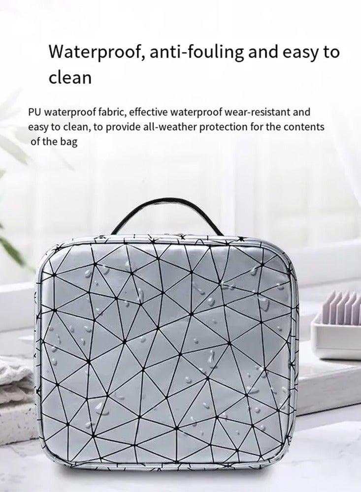 Makeup Bag with Rechargeable LED Mirror 3 Levels Light, Cosmetic Storage Organizer with Customizable Compartments - Image 5