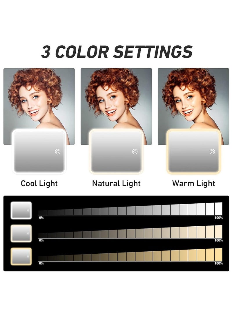 Makeup Bag with Rechargeable LED Mirror 3 Levels Light, Cosmetic Storage Organizer with Customizable Compartments - Image 2