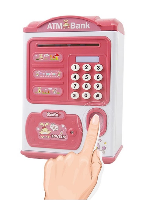 Kids Electronic Money Bank Toy Auto Scroll Paper Money ATM with Personal Password and Fingerprint Unlocking Coin Bank