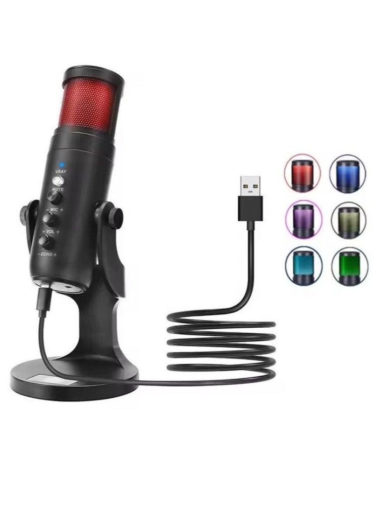 Jmary JMARY MC-PW9 USB Cable Microphone Voice Recording Tool RGB Light  - Image 1