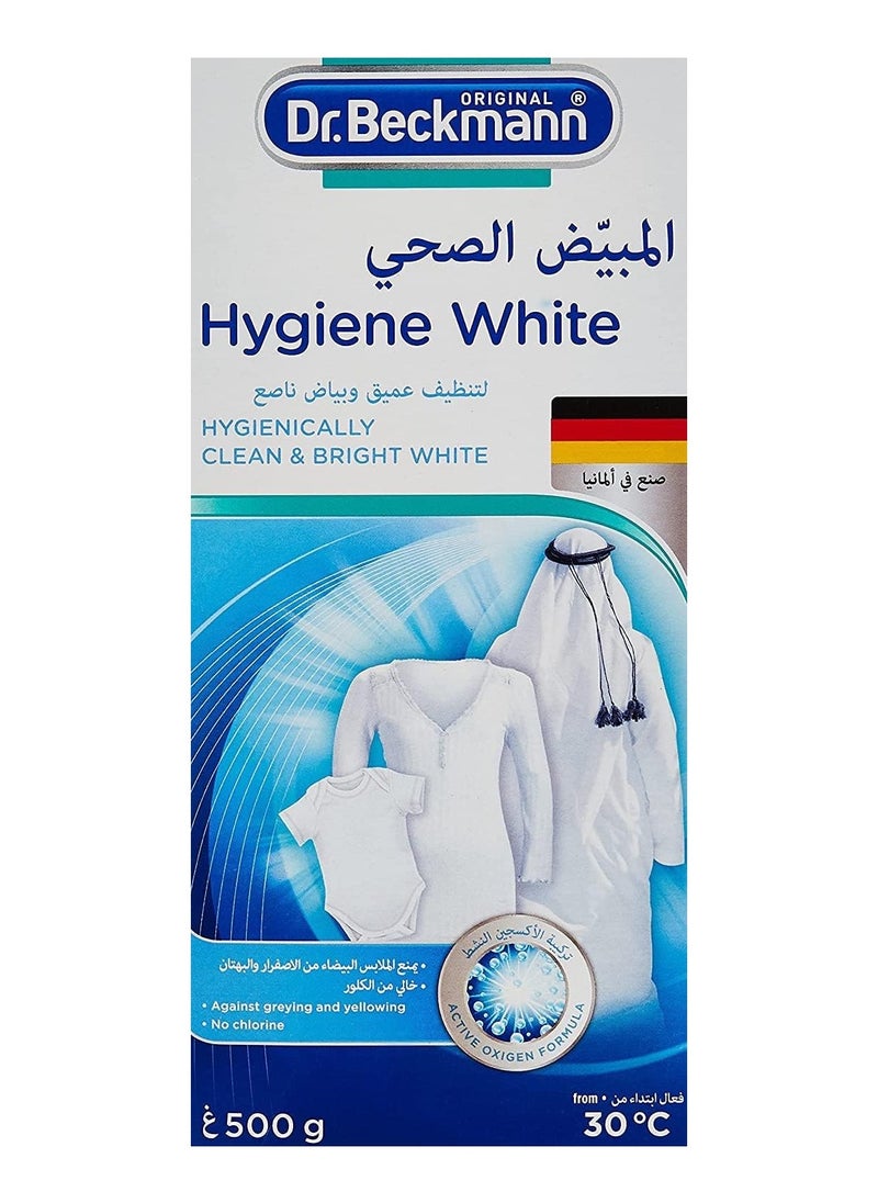 Dr. Beckmann Hygiene White With White Oxygen Formula|Hygienically Clean & Bright White Cloths|Against Greying & Yellowing|Laundry Cleaning Essentials|500Gm  - Image 1