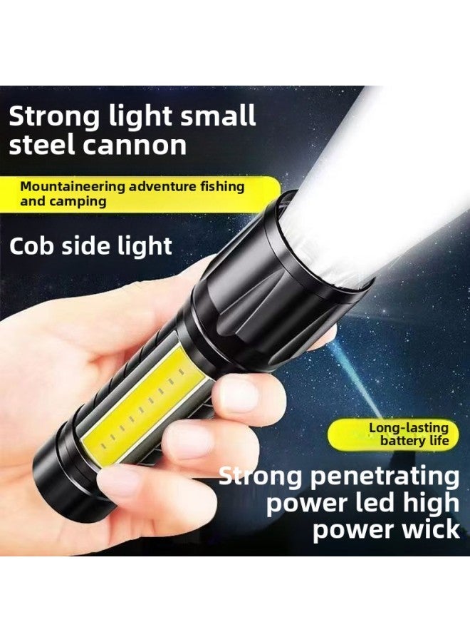 Mini Flashlight Double Light Telescopic Zoom Long-range Rechargeable Portable Strong Light Flashlight COB Lamp Outdoor Special-Product Specifications: Color Box  - Image 4