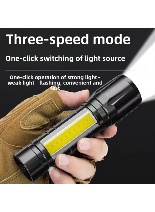 Mini Flashlight Double Light Telescopic Zoom Long-range Rechargeable Portable Strong Light Flashlight COB Lamp Outdoor Special-Product Specifications: Color Box  - Image 5
