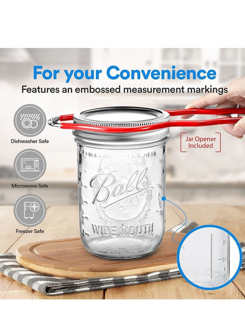 Ball - Ma Son Jars with Lids and Bands, Regular Mouth Ma Son Jars, Jars Ideal for Jams, Jellies, Conserves, Preserves, And Pizza Sauce Ball Wide Mouth 16oz 6PCS - Image 1