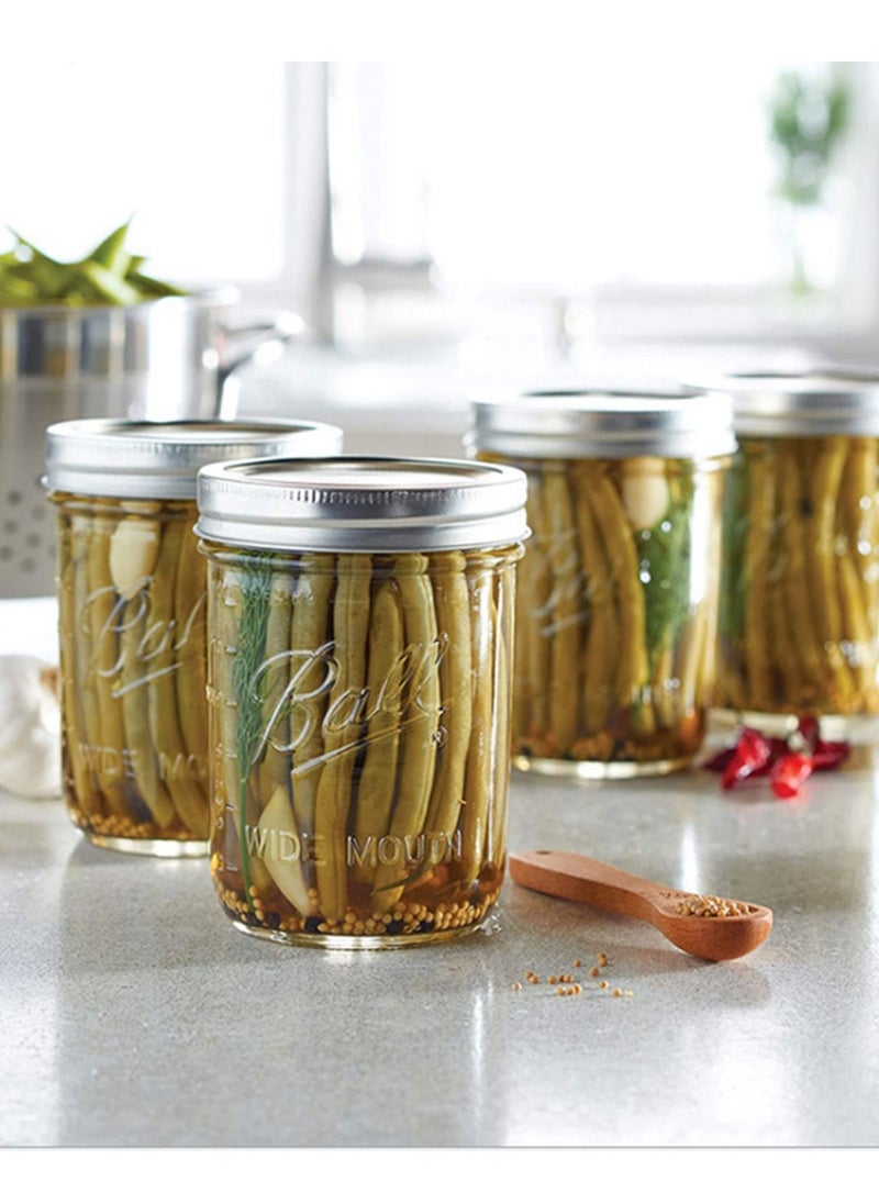 Ball - Ma Son Jars with Lids and Bands, Regular Mouth Ma Son Jars, Jars Ideal for Jams, Jellies, Conserves, Preserves, And Pizza Sauce Ball Wide Mouth 16oz 6PCS - Image 1