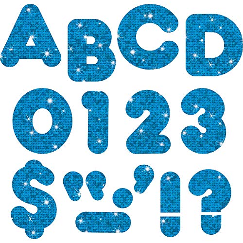 Trend Enterprises "4"" Sparkle Uppercase Ready Letters Set", blue - Image 1