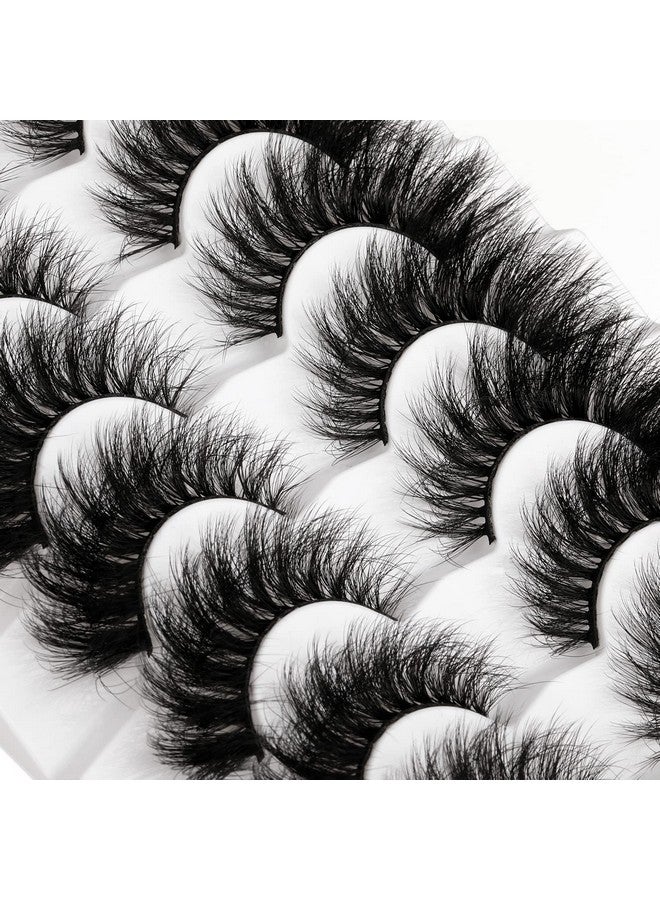 Kiromiro Mink Lashes 20Mm Fluffy False Eyelashes Thick Volume Dramatic Cat Eye Lashes 7 Pairs Long Strip Wispy Lashes Pack - Image 4